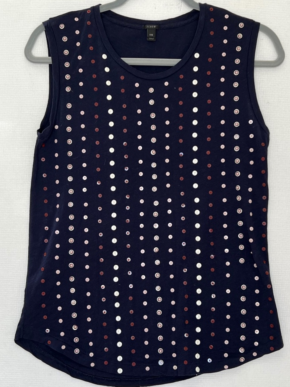 J.Crew Navy Embellished Studded Sleeveless Tank Top XXS
